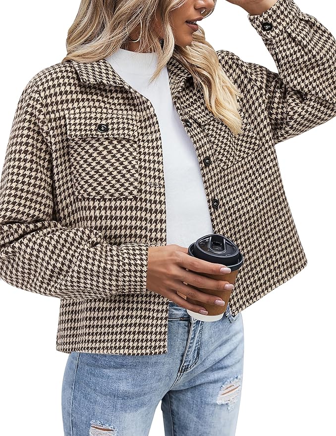 Neutral fall fashion finds - oversized plaid shacket